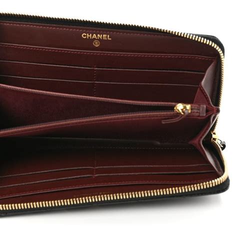 CHANEL Metallic Lizard Large Gusset Zip Around Wallet